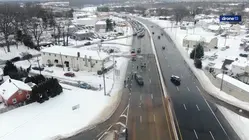 Water main break repairs in progress under Route 1 in Edison