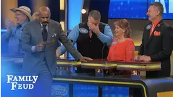 When it comes to STITCHING on BUTTONS, Saundra is only SO-SO | Family Feud