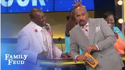 Steve goes straight to the SOURCE!!! | Family Feud