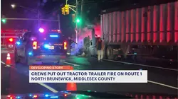 Route 1 north reopens after early morning tractor-trailer fire in North Brunswick