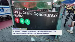 4 and 5 trains now up and running after cars detach in Mott Haven