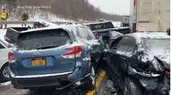 Powerful winter storm triggers multiple pileup crashes