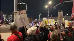 Hundreds of airline catering workers protest near LAX amid Thanksgiving travel rush