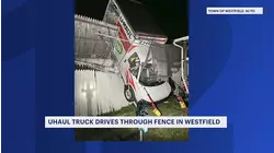U-Haul smashes through fence in Westfield, driver rescued