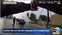Video shows suspected DUI driver crashing into power pole in OC