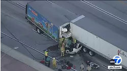 All eastbound lanes of 10 Fwy shut down in Baldwin Park following big rig crash