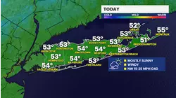 Sunny and windy conditions today; frosty start to Friday for Long Island
