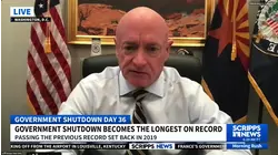 Democratic Senator Mark Kelly says President Trump is refusing to help end shutdown