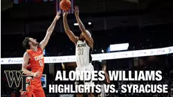 Wake Forest's Alondes Williams A Force As Deacs Win In OT