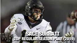 Wake Forest WR Sage Surratt | 2019 Top Regular Season Play