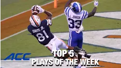 2020 ACC Football Top 5 Plays Of The Week:  Week 3