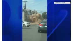 Water main break sends massive gush of water into air, shuts down roads in Newark