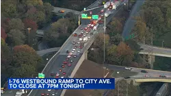 I-76 westbound ramp to City Avenue to close for repairs