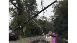 Car crashes into utility pole, shuts down road in Central Nyack