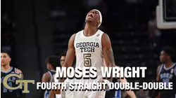 Georgia Tech's Moses Wright Has His Fourth Straight Double-Double