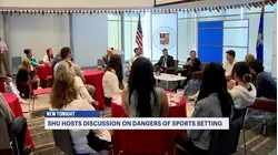 Sen. Blumenthal warns Sacred Heart students about the dangers of sports betting