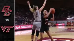 Boston College vs. Virginia Tech Women's Basketball Highlights (2019-20)