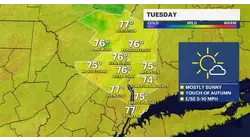 Touch of autumn on Tuesday in the Hudson Valley