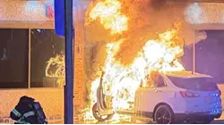 New video shows the moment a SUV slams into River Edge office and bursts into flames