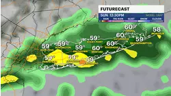Mostly cloudy Sunday, with light rain arriving in the afternoon on Long Island