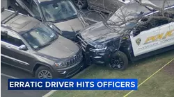 'Erratic driver' hits officer repeatedly in hotel parking lot