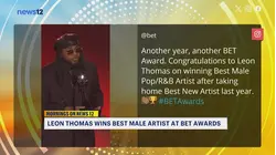 Leon Thomas wins BET award