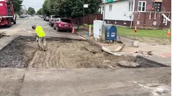 Water main break causes large hole to form in Canarsie