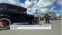 93-year-old Stratford man pulls classic car using only neck strength