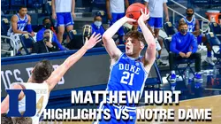 Duke's Matthew Hurt Scores 18 Points Versus Notre Dame