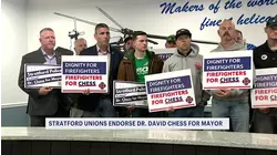 Police, fire, and teamsters endorse David Chess for Stratford mayor
