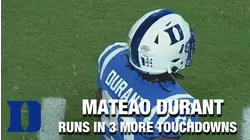 Duke's Mataeo Durant Runs In Another Three Touchdowns