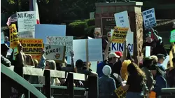 Fayetteville joins nationwide protests against President Trump