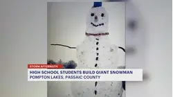 High schoolers create towering snowman in Pompton Lakes