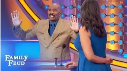 Podium surprise! This is a first for Steve Harvey on Family Feud!