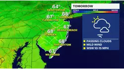 Breezy and seasonable weather turns cloudy and windy again