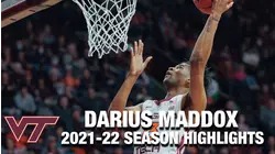 Darius Maddox Regular Season Highlights | Virginia Tech Guard