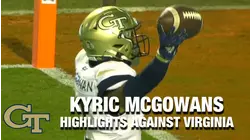 Georgia Tech WR Kyric McGowan Highlights Against Virginia
