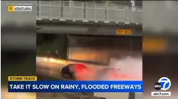Driver slams into car on rain-soaked 101 Freeway in Ventura