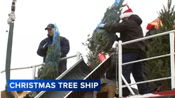 Protesters gather as DHS Sec. Noem attends 'Christmas Tree Ship'