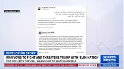 Iranian security official to Trump: 'Be careful not to get eliminated yourself'