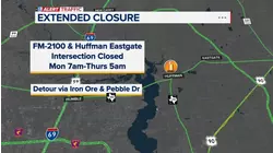 TXDOT: Total closure of FM 2100 in Huffman area begins Monday