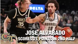 Georgia Tech's Jose Alvarado Scores 21 Points In Second Half
