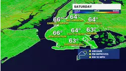 Morning rain before dry Saturday afternoon in Brooklyn