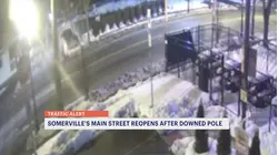 See the moment an out-of-control pickup truck smashes into a Somerville utility pole