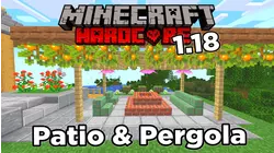 Minecraft - Building a Patio with Lighted Pergola