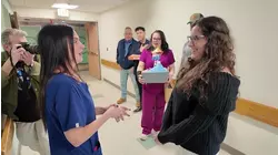 Woman reunites with NICU nurse who helped save her life after 3-month premature birth