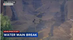Water main break causes roadway to buckle in Philadelphia's Rhawnhurst section