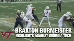 Virginia Tech QB Braxton Burmeister Highlights Against Georgia Tech