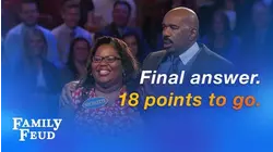 Final answer... Nicolette needs just 18 points for $20,000! | Family Feud