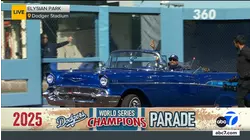 Ice Cube delivers Commissioner's Trophy to Dodger Stadium fan event